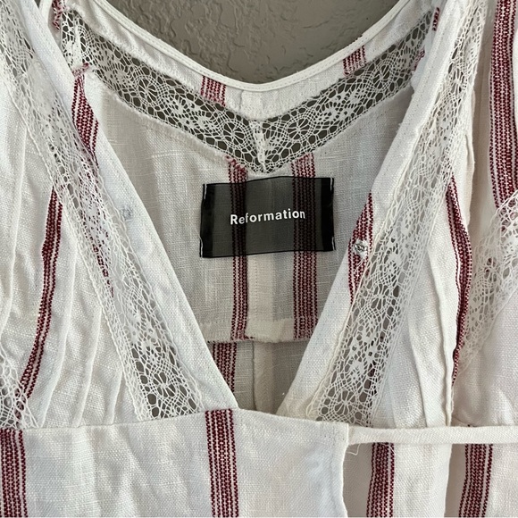 Reformation Daria Wrap Dress in Ivory & red size XS - Picture 4 of 9